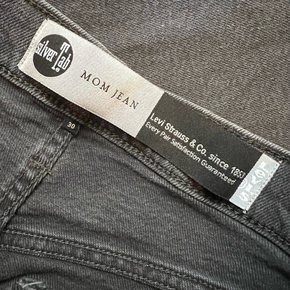 Levis Jeans Womens 30 Black Silvertab Mom High Rise Denim Stretch - Picture 5 of 11